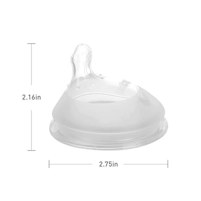 Haakaa Generation 3. Silicone Baby Bottle Nipples, Orthodontic, Anti-Colic, Wide Neck, 100% Medical Grade Silicone, Fit All Haakaa Baby Bottles, 2 PK (Size M)