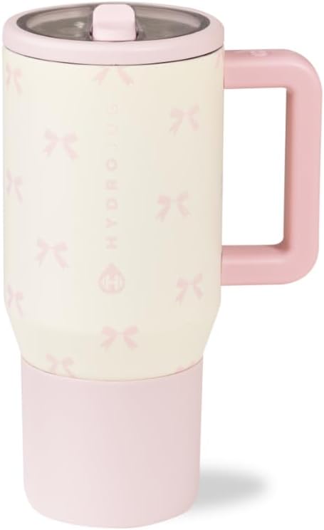 HydroJug Kids - 20 oz Insulated Kids Water Bottle with Flip Straw & Handle | Leak-Proof & Durable | Perfect for School, Sports, Lunch, Travel & Camp, Bows