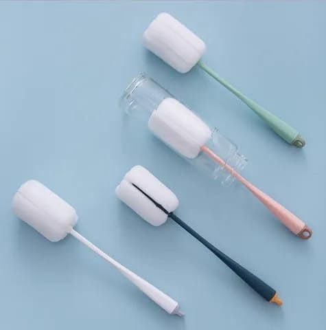 Kitchen_Empire_Sponge Bottle Cup Brush | Long Handle Cleaning Brush for Bottles, Glasses & Cups | Soft Non-Scratch Sponge Scrubber for Kitchen & Home Use(Pack of 4)