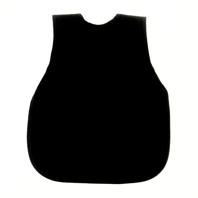 BapronBaby Minimalist Black Bapron - No Neck Tie Safer Bib for Baby & Toddler - Soft Waterproof Stain Resistant - Machine Washable - Sz Preschool 3-5yrs