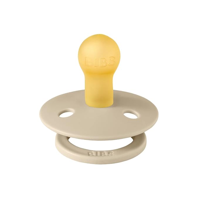 BIBS Pacifiers Colour Collection | Natural Rubber Baby Pacifier | Set of 2 BPA-Free Soothers | Made in Denmark | 6+ Months (Pack of 2) | Vanilla/Cloud