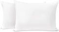 TILLYOU Toddler Pillowcase 2 Pack with Zipper,Silky Soft Microfiber 13" x 18" Kids Travel Pillow Cases,White