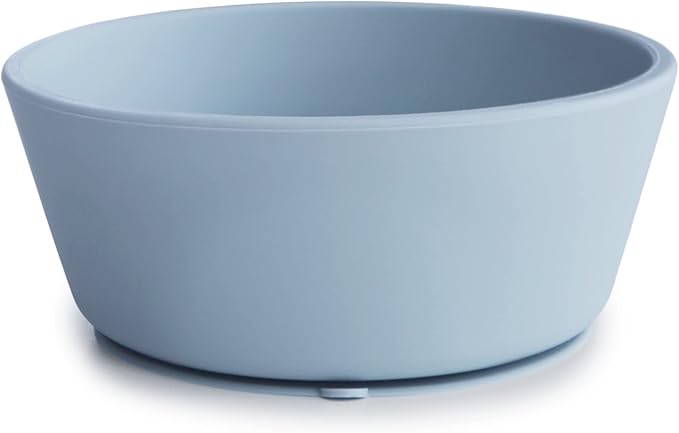 mushie Silicone Suction Bowl | BPA-Free Non-Slip Design (Powder Blue)