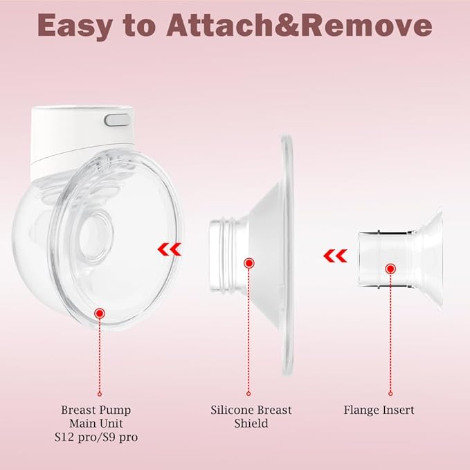 2pcs Silicone Flange 24mm Compatible with Momcozy S12 Pro/S9 Pro/S12 Breast Pump,TSRETE S12/Kmaier S12 Wearable Breast Pumps, Shield 24mm Flange Parts