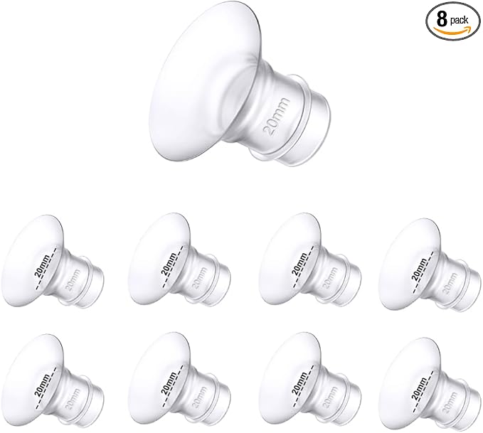 Flange Inserts 20mm 8PCS,Wearable Breast Pump Parts Compatible with Momcozy S12 pro/S9 pro/S12/S9/Medela/Spectra/TSRETE 24mm Breast Pump Shields/Flanges,Reduce 24mm Nipple Tunnel Down to 20mm
