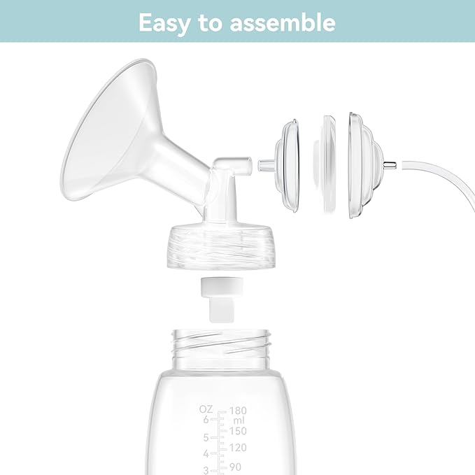 24mm Breast Pump Flanges, Duckbill Valves, Compatible with Spectra S1/S2/9Plus/Synergy Gold, Motif Luna, Wide-Mouth Bottle Fit, Breast Pump Accessories