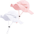 Baby Girl Sun Hat with UPF 50+ Outdoor Adjustable Beach Hat with Wide Brim Bucket Hats