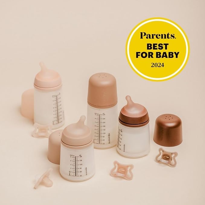 Suavinex Zero Zero Anti Colic Baby Bottle, No 1 Spanish Baby Bottle Brand, Minimizes Bottle Rejection & Nipple Confusion, Perfect for Breastfeeding Babies, 6oz/180mL, Fair Tone, Adaptable Flow Nipple