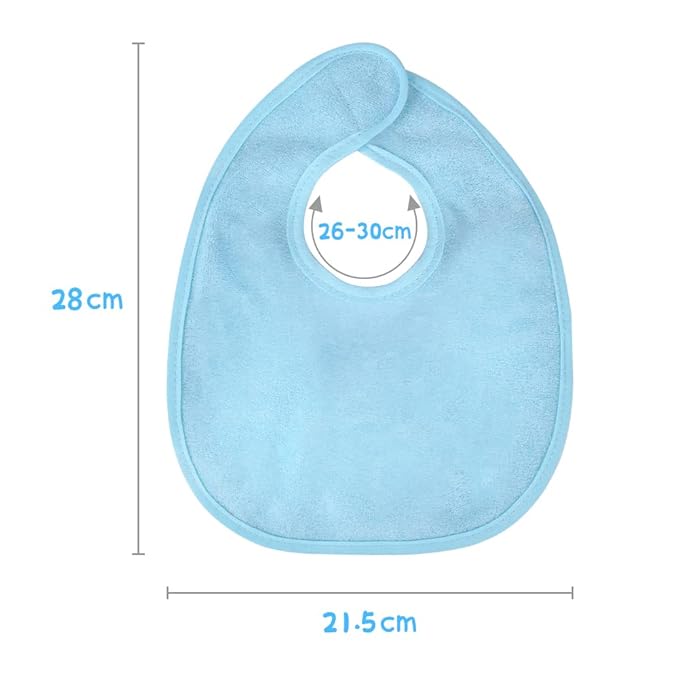 Vicloon Baby Bibs, 8Pcs Terry Bib Set, Baby Bibs for Girls & Boys, Terry Drool Cotton Bibs Waterproof Protection, Soft Absorbent Set for Teething and Drooling, Adjustable Hook-&-Loop Closure(color)