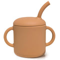 Silicone Baby Cup with Straw, Straw Cup for 6 months+ old, Leak Proof Silicone Baby Training Cup 6 fl oz (Natural)