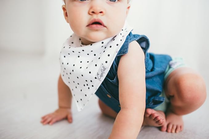 Copper Pearl 4 Pack Soft Cotton Baby Bibs for Drooling and Teething, Absorbent Drool Bibs for Baby Girl, Adjustable to Fit Newborns to Toddlers, Tons of Styles (Willow Set)