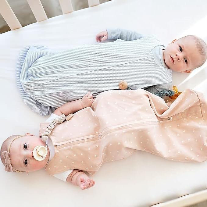 Ely's & Co. 100% Cotton Wearable Blanket Baby Sleep Bag 2 Pack (12-18 Months, Blush)