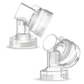 Maymom MyFit Narrow Neck Base Connectors; Compatible with Medela PersonalFit Connector; Use w/Maymom Two-Piece Shield System, Compatible with Medela Freestyle Flex BreastShield; Lansinoh Shields; 2pc