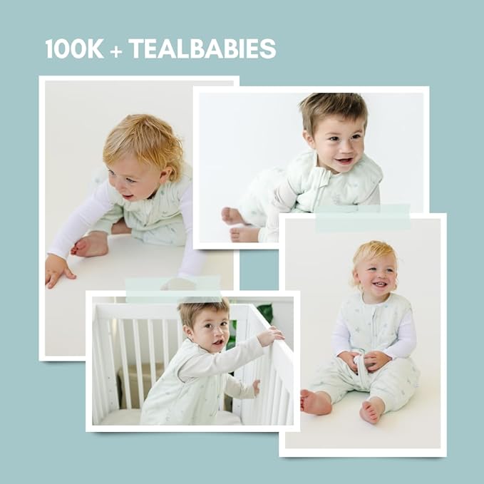 Tealbee Dreamsuit Toddler Sleep Sack with Feet – Walker Sleep Bag with Legs, Rayon made from Bamboo, Winter 1.5 TOG, 2-Way Zipper, 2T-3T - Seashell