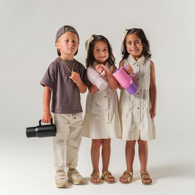 HydroJug Kids - 20 oz Insulated Kids Water Bottle with Flip Straw & Handle | Leak-Proof & Durable | Perfect for School, Sports, Lunch, Travel & Camp, Orchid