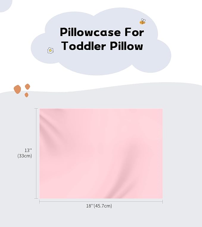 Deep Dream Toddler Pillowcases for 13x18 Pillow 2 Pack, 100% Cotton Travel Pillow Case Cover, 600 Thread Count Cotton Pillow Covers, Soft & Breathable Small Pillow Cases Envelope Closure, Lotus Pink