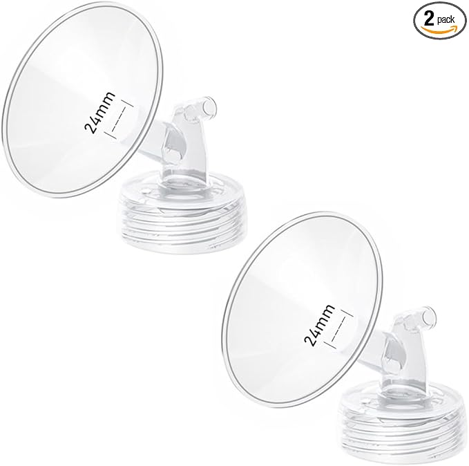 2pcs 24mm Flange Compatible with Spectra S1 S2 9 Plus Synergy Gold Ameda MYA Motif Luna Breast Pump, Replacement to Spectra Pump Parts, Breast Pump Shields 24mm Replace S1 S2 Parts