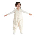 Duomiaomiao 1.5 TOG Toddler Sleep Sack 24-36 Months 100% Cotton Four Season Side Open Zipper Baby Sleep Sack with Feet, Breathable Toddler Wearable Blanket