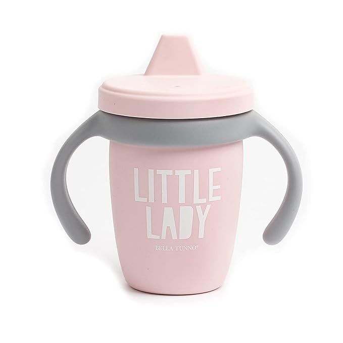 Sippy Cup by Bella Tunno, Silicone Training Cup with Transition Handles for Infants, Toddlers & Kids, Babies 6-12 Months & Toddlers 1-3 Years, Boys & Girls, Little Lady, 8 oz