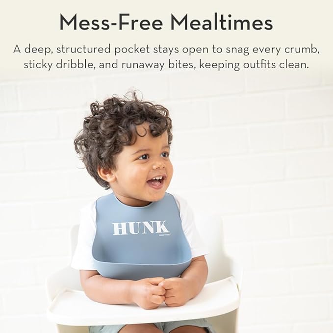 Baby Bib for Eating by Bella Tunno, Waterproof Silicone Bib with Large Food Catcher, Adjustable Fit for Babies 4-12 months & Toddlers 1-3 Years, Boys & Girls, Who Runs The World