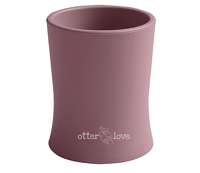 otterlove Silicone Baby & Toddler Training Cup - Pediatric OT Approved - 100% Platinum Pure LFGB Silicone - Unbreakable - Plastic Free - Tiny Cup Perfect for Baby Led Weaning (Woodchuck)