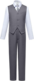 Visaccy Boys Suits Slim Fit Dress Clothes Ring Bearer Outfit