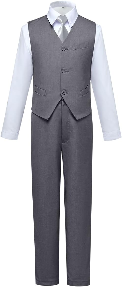 Visaccy Boys Suits Slim Fit Dress Clothes Ring Bearer Outfit