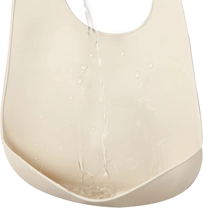 PandaEar 3 Pack Waterproof Silicone Baby Bibs| Super Thin Light Weight Feeding Bib with Food Catcher Pocket for Toddler