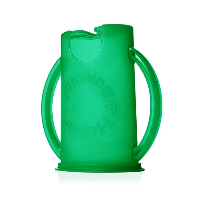 Flipping Holder Squeeze Proof Food Pouch Holder for Toddlers, Babies, Kids, Mess Free No Squeeze Juice Box Drink and Applesauce Snack Holder with Easy Grip Handles and Lid