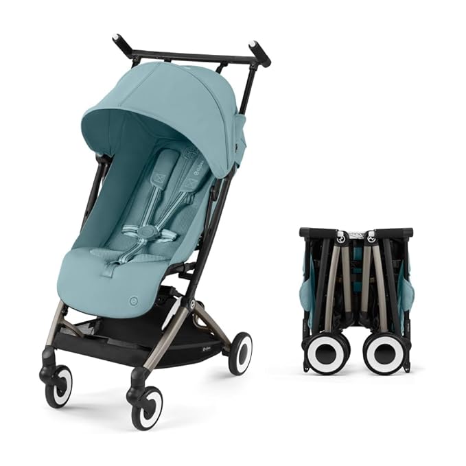 Cybex Libelle 2 Travel pockit Baby Stroller - Lightweight Carry-On Travel Stroller for Airplane with One-Hand Recline, Compatible with CYBEX Car Seats, Stormy Blue