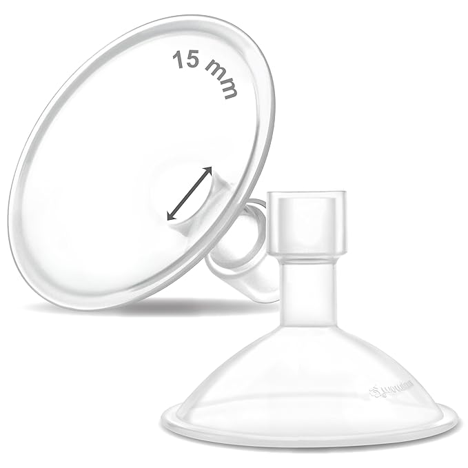 Maymom MyFit Crater Series 15mm Two-Piece Design Small Breastshield Compatible with Medela Breast Pump Parts; Replace Shields; Fit Flex Connector; 2pc