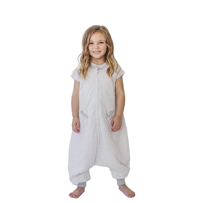 Tealbee Dreamsuit Toddler Sleep Sack with Feet – Walker Sleep Bag with Legs, Rayon made from Bamboo, Summer 0.8 TOG, 2-Way Zipper, 2T-3T - Dash