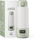 Portable Bottle Warmer for Travel - Baby Bottle Warmer for Breast Milk & Water, Milk Warmer with Fast Heating, 17 Ounces Large Capacity and Long Battery Life for Car Airplane Outdoor (Green)