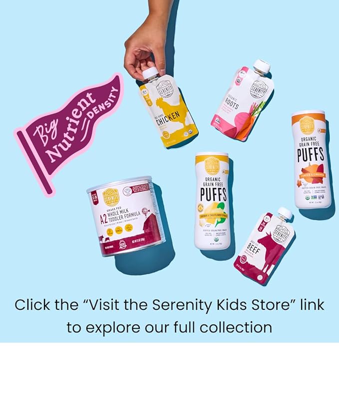 Serenity Kids 6+ Months Chicken Tikka Masala Baby Food Puree Pouches - High Protein Ethically Sourced Chicken & Organic Veggies - BPA-Free Toddler Pouches - 3.5 Oz, 12 Pack