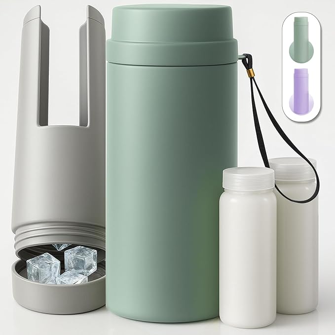 Portable Breast Milk Cooler Bottle: 30H Cooling Time, 2 x 150ml/5Oz BPA-Free, Durable Breastmilk Storage Bottles, Breastmilk Cooler, Travel Breastfeeding Milk Chiller for Baby