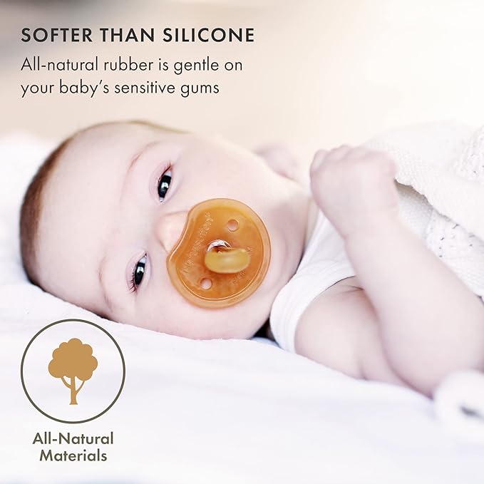 Natursutten Pacifiers 12-18 Months - 2-Pack Butterfly Shield Orthodontic Nipple Natural Rubber Safe & Soft BPA-Free Pacifiers for Breastfeeding Babies - Newborn Pacifiers Made in Italy