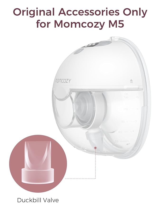 Momcozy Duckbill Valves Compatible with Momcozy M5. Original M5 Breast Pump Replacement Accessories, 4 PCS