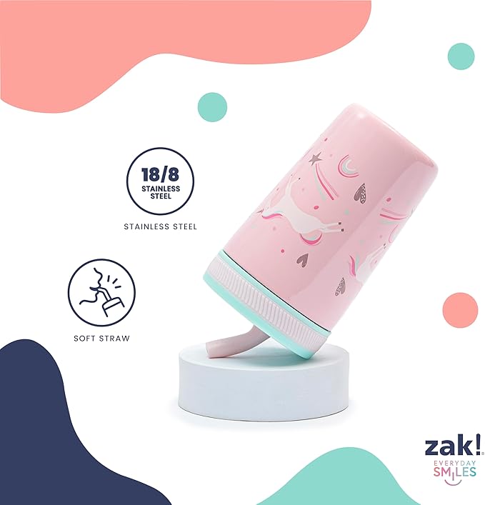 Zak Designs DreamWorks Gabby's Dollhouse Kelso Toddler Cups For Travel or At Home, 12oz Vacuum Insulated Stainless Steel Sippy Cup With Leak-Proof Design is Perfect For Kids (Cakey Cat)