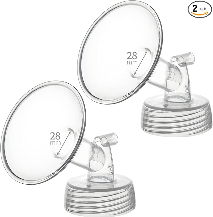 28mm 2 pc Flange Compatible with Spectra S2 S1 9 Plus Ameda MYA Motif Luna Breastpumps Replacement to Pump Parts and Flange. Compatible with Spectra Parts/Accessories
