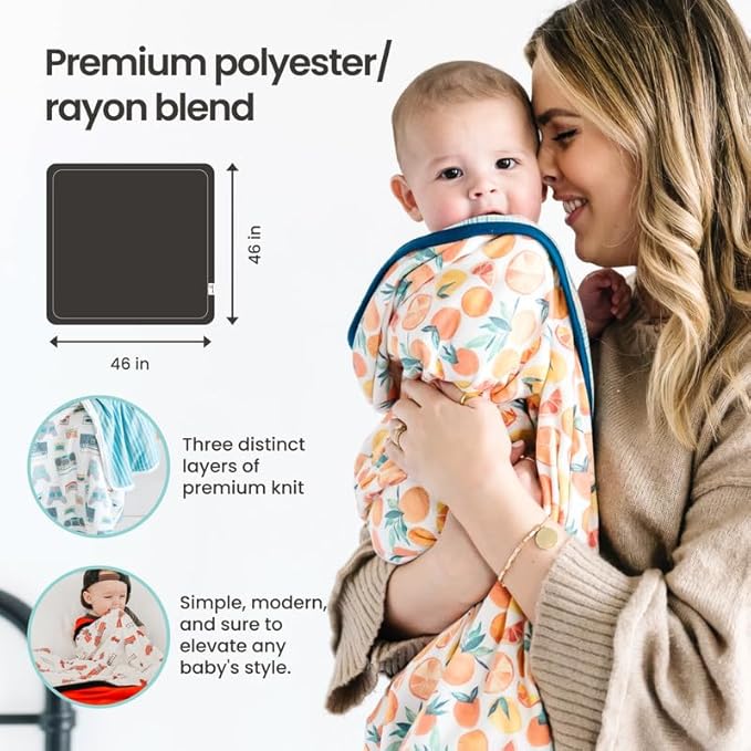 Copper Pearl Hunnie's Breathable Cozy Three-Layer Baby Blanket: Toddler Quilt for Boys and Girls | 46x46, Premium Polyester/Rayon