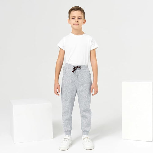 3 Pack Boy's and Girl's Fleece Pull on Jogger Sweatpant with Pockets and Drawstring 2-13 Years