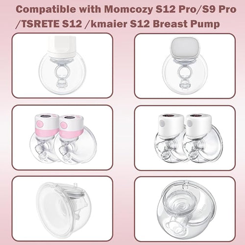 2pcs Silicone Flange 27mm Compatible with Momcozy S12 Pro/S9 Pro/S12 Breast Pump,TSRETE S12/Kmaier S12 Wearable Breast Pumps, Shield 27mm Flange Parts