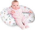 Little Grape Land Nursing Pillow, Soft 100% Cotton Breastfeeding Pillow with Breathable Muslin Cotton Removable Cover, Pink Bunny Breast Feeding Pillows for Babies 0-12 Months with Protective Zipper