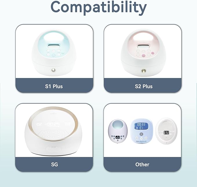 18 mm Flange Set Compatible with Spectra/Motif Luna Wide-Mouth Bottles, Breast Pump Parts Includes Breast Shield Tubing Valve Backflow Protector, Not Original Spectra Accessories