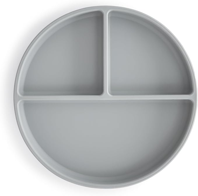 mushie Silicone Suction Plate | BPA-Free Non-Slip Design (Stone)