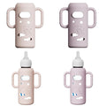 2 Pack Silicone Sleeves for Dr Brown's Glass Bottles, Drop Protection Bottle Sleeves with Handles, Anti Breakage Baby Bottle Protector Compatible with Dr. Brown's Newborn Glass Bottles,8 oz