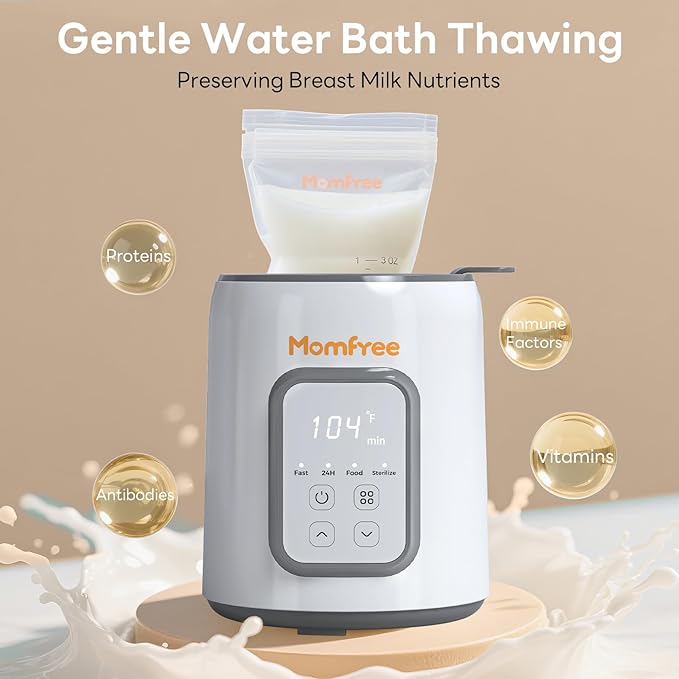 Bottle Warmer,8-in-1 Fast Baby Bottle Warmer for Breastmilk and Formula,Milk Warmer with Accurate Temperature Control and Automatic Shut-Off,Multifunctional Bottle Warmers for All Bottles (Grey)