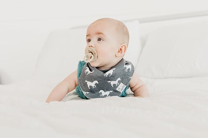 Copper Pearl 4 Pack Soft Cotton Baby Bibs for Drooling and Teething, Absorbent Drool Bibs for Baby Girl and Boy, Adjustable to Fit Newborns to Toddlers, Tons of Styles (Westyn)