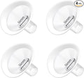 4pc 14mm Oval Flanges Shields Built-in Soft Edges Compatible with Medela/Lansionh Pumps, Replacement Parts for Pump in Style, Symphony, Swing Maxi, Harmony and Personalfit Flex Connector