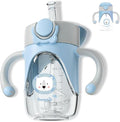 Bunnytoo Baby Sippy Cup with Weighted Straw for Infants 6-12 Months, 8oz Toddler Drinking with Handles, BPA-Free, Transition Trainer for 1+ Year Old (Blue)